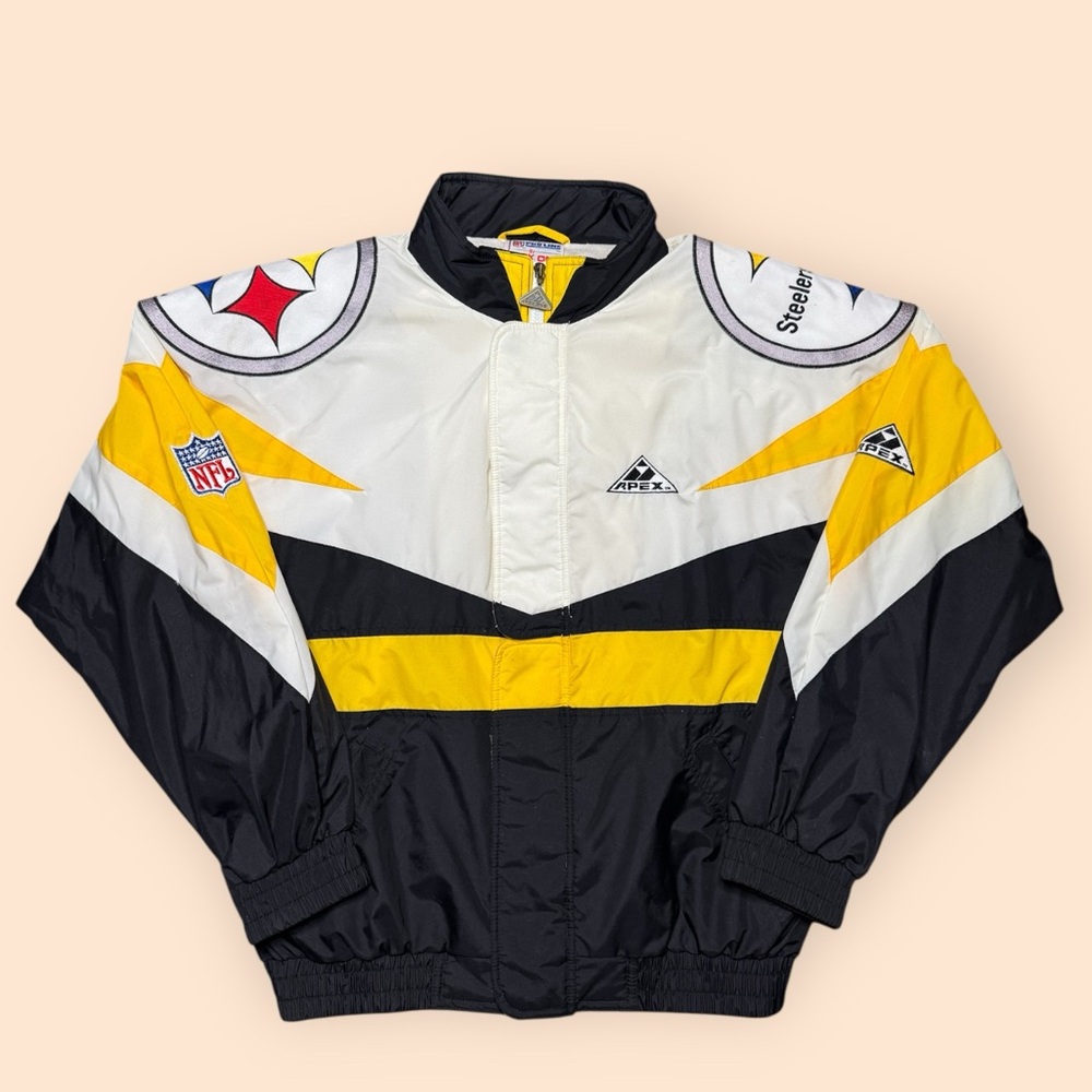 Vintage Pittsburgh Steelers Apex One Authentic Pro Line Jacket 1995 L Rare 90s